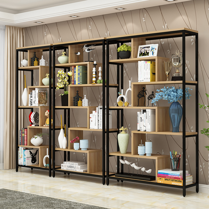 Bogu Rack Studio Steel Wood Chinese Pendulum Pieces Display Cabinet Modern Minima Tea Shelf Shelving room compartment