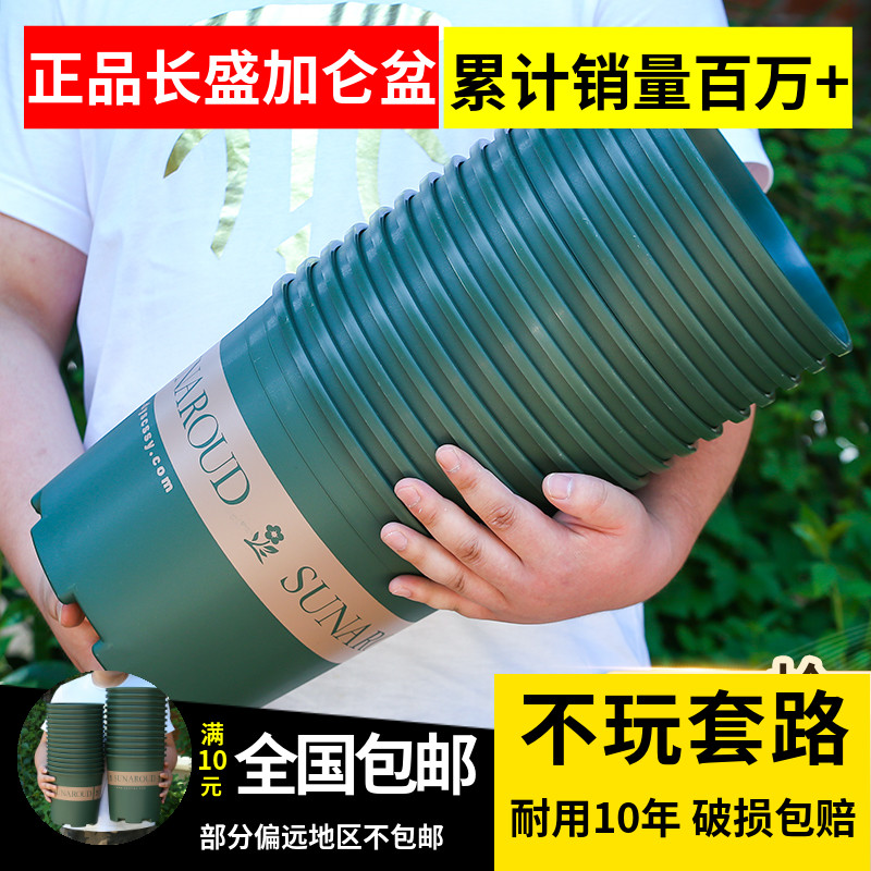 Classic gallon pot extra large green lotus pot thickened small flower pot balcony month rose resin plastic pot