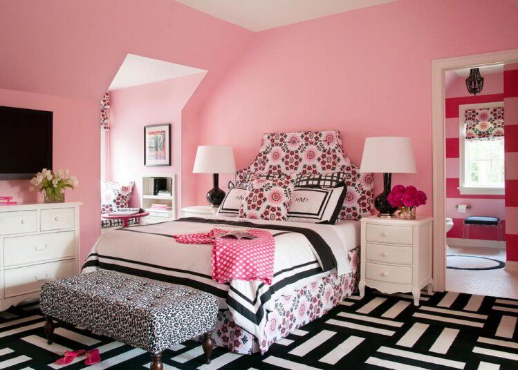 Interior Wall latex paint princess room children's room pink rosé Pink Green Clean flavor wall paint