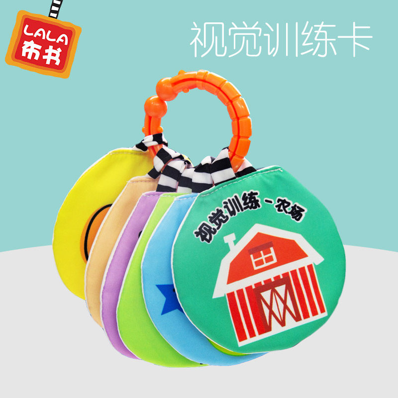 Lalab book baby visual training kabu book 0-1 year old baby educational toy book tear not rotten early teaching