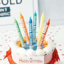 Korea INS Macaron Letters Romantic Birthday Party Dress Up Candle Set 6 Pack