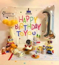 Korean ins wind net red birthday party background wall pull flag hanging cloth baby children layout decoration photo props