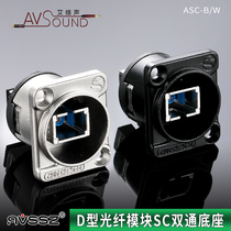 SC fiber optic network 2LC module docking single-channel single-port channel cabinet panel installation D-type double-way plug-in wiring