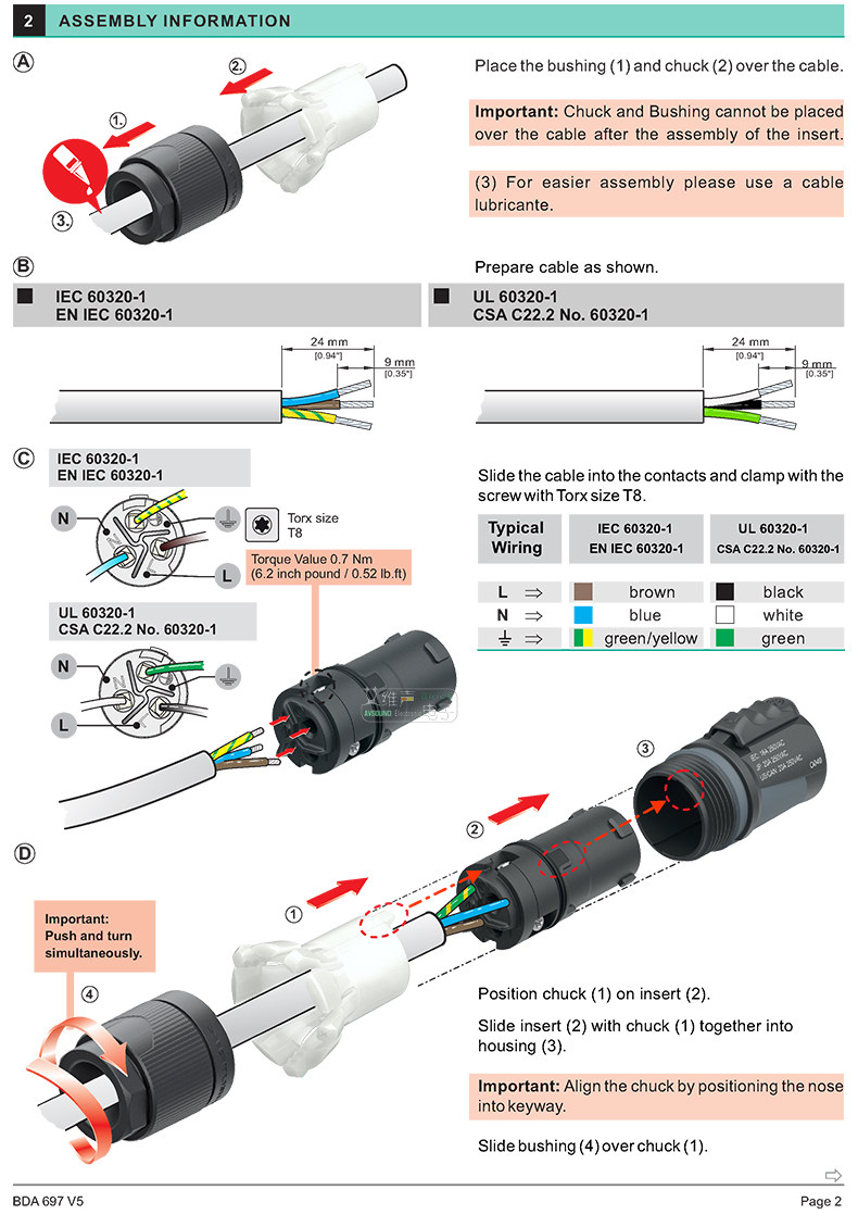 20A220V Wasserdicht Männlich Weiblich Abschließbar Eingang Power Stecker Stecker NAC3FX-W-TOP Outdoor LED Großen Bildschirm Stecker ﻿ NAC3MPX-TOP – Detail 21