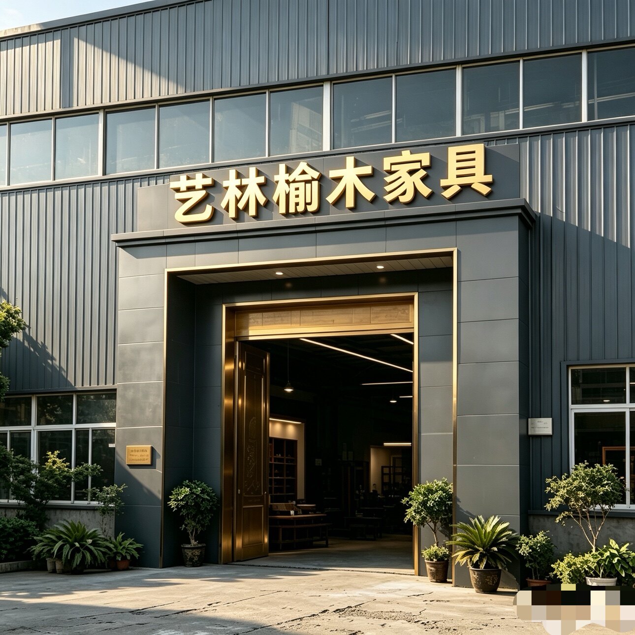艺林榆木家具官营店的LOGO