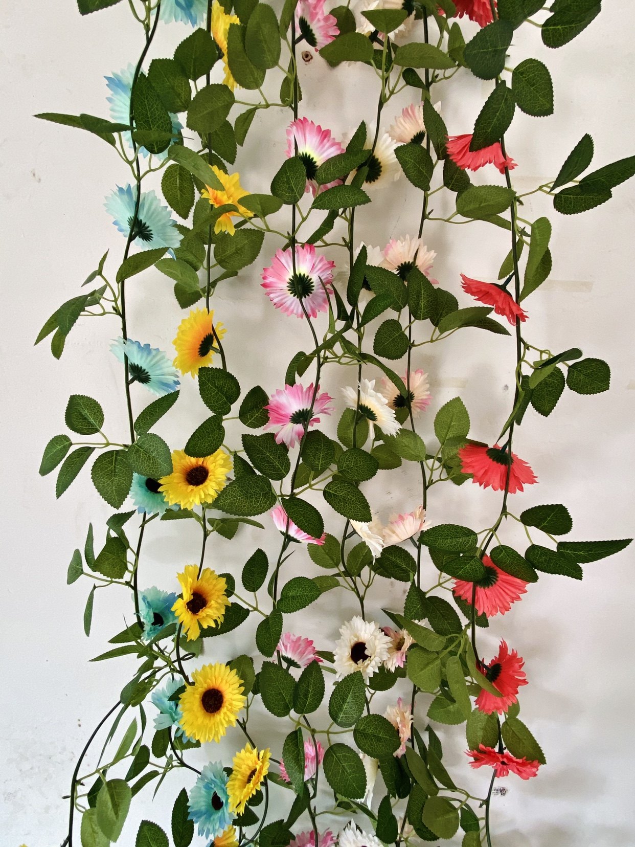 仿真花单只挂壁花艺太阳花藤假花藤绢蔓室内壁挂空调管道遮挡装饰详情4