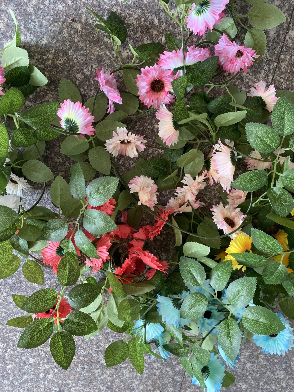 仿真花单只挂壁花艺太阳花藤假花藤绢蔓室内壁挂空调管道遮挡装饰详情3