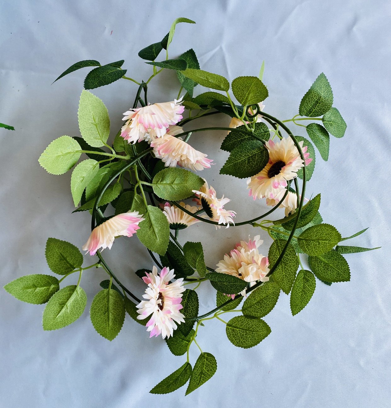 仿真花单只挂壁花艺太阳花藤假花藤绢蔓室内壁挂空调管道遮挡装饰详情6