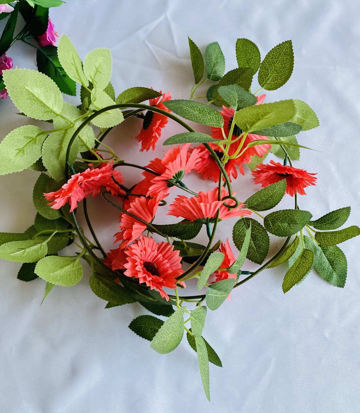 仿真花单只挂壁花艺太阳花藤假花藤绢蔓室内壁挂空调管道遮挡装饰详情5