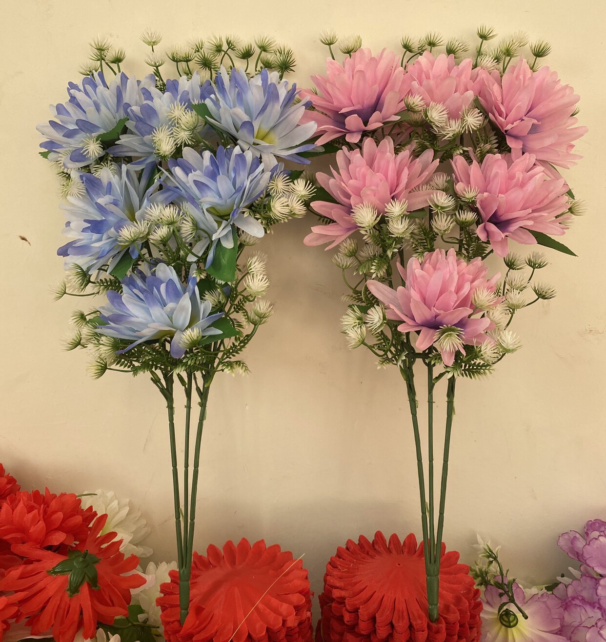 厂家直销仿真花束菊花单支假花绢花塑料清明祭祀装饰摆放花束批详情9