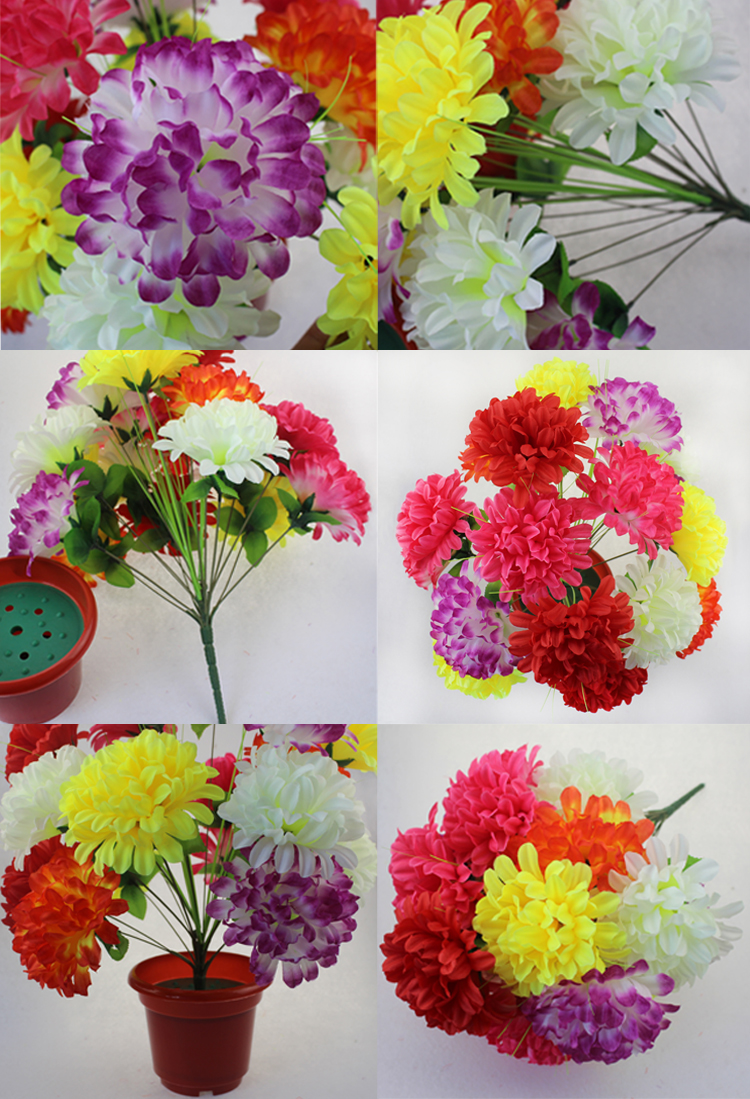 18头清明扫墓假菊花祭祀仿真花墓地摆放永生花上坟用花花束塑料详情5