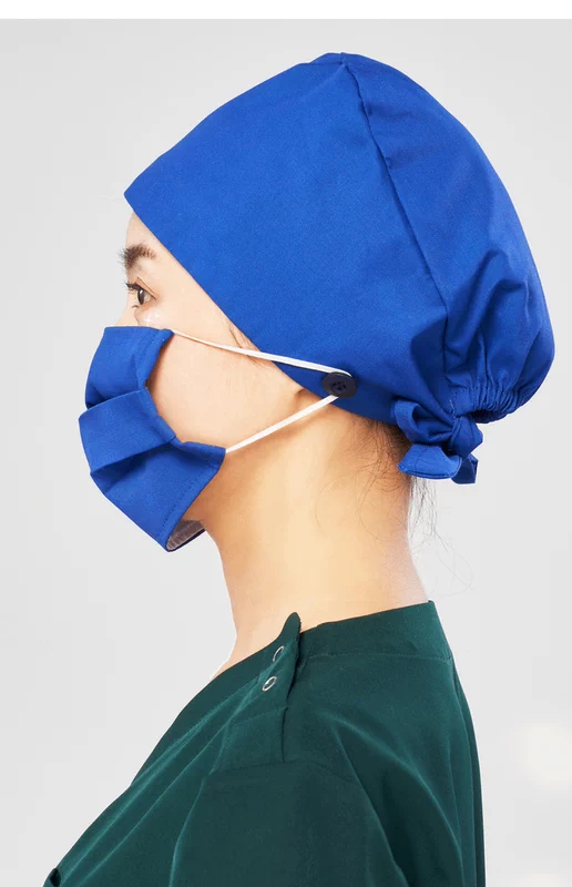 Mũ phòng sạch cho y tá bác sĩ làm việc trong bệnh viện phòng khám phòng thí nghiệm chất liệu cotton polyester mũ y tế