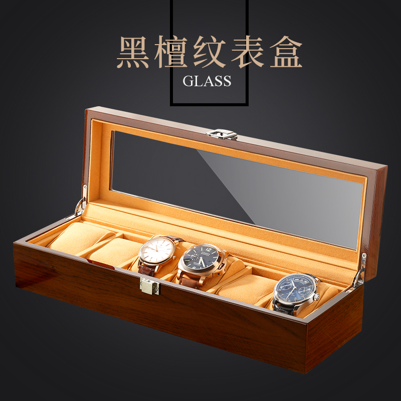 Milan WOOD MAKING GLASS WATCH BOX JEWELLERY WATCH BOX CONTAINING BOX DISPLAY CASE BOX 6 ONLY LOADED-TAOBAO