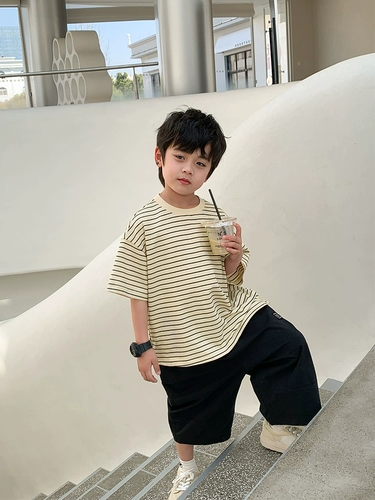 Летняя одежда, летняя детская футболка с коротким рукавом для мальчиков, короткий рукав, подходит для подростков