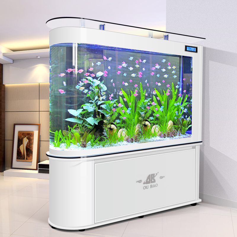 Opel bullet fish tank aquarium home medium and large living room partition screen goldfish tank ecological glass porch
