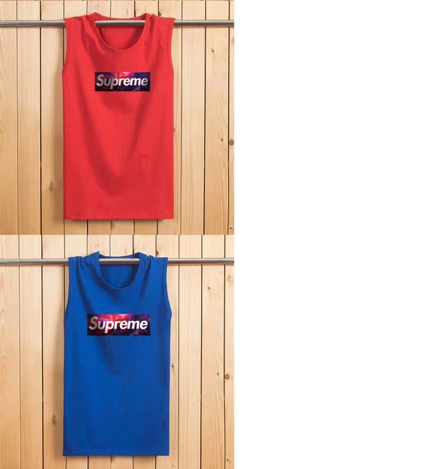 Mùa hè nam mới tay áo thun cotton tay áo cộng với phân bón XL cổ tròn rộng vai rộng vest thể thao