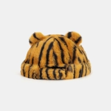 Тигр шляпа женщина 2023 Осень и зима Новый продукт плюшевая шляпа Tiger Lady Tiger Year Mite Fur, тигр, тигр, кожаная шляпа с дыними