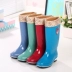 Giày đi mưa nữ cao ống chống trượt đế dày không thấm nước Giày mưa nữ cao su dây giày cotton ấm mùa mưa mặc dày ủng nữ thời trang Rainshoes
