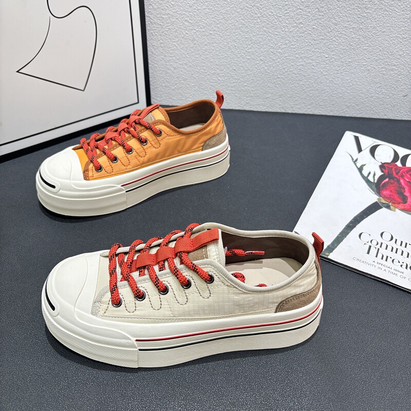 2026 Spring and Summer New Thick-Soled Height-Increasing Canvas Shoes for Women, Versatile Casual Sports Sneakers, Trendy Niche Design Shoes