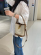 2025新款韩版小桶包帆布拼色包中包小众高级感单肩斜挎包