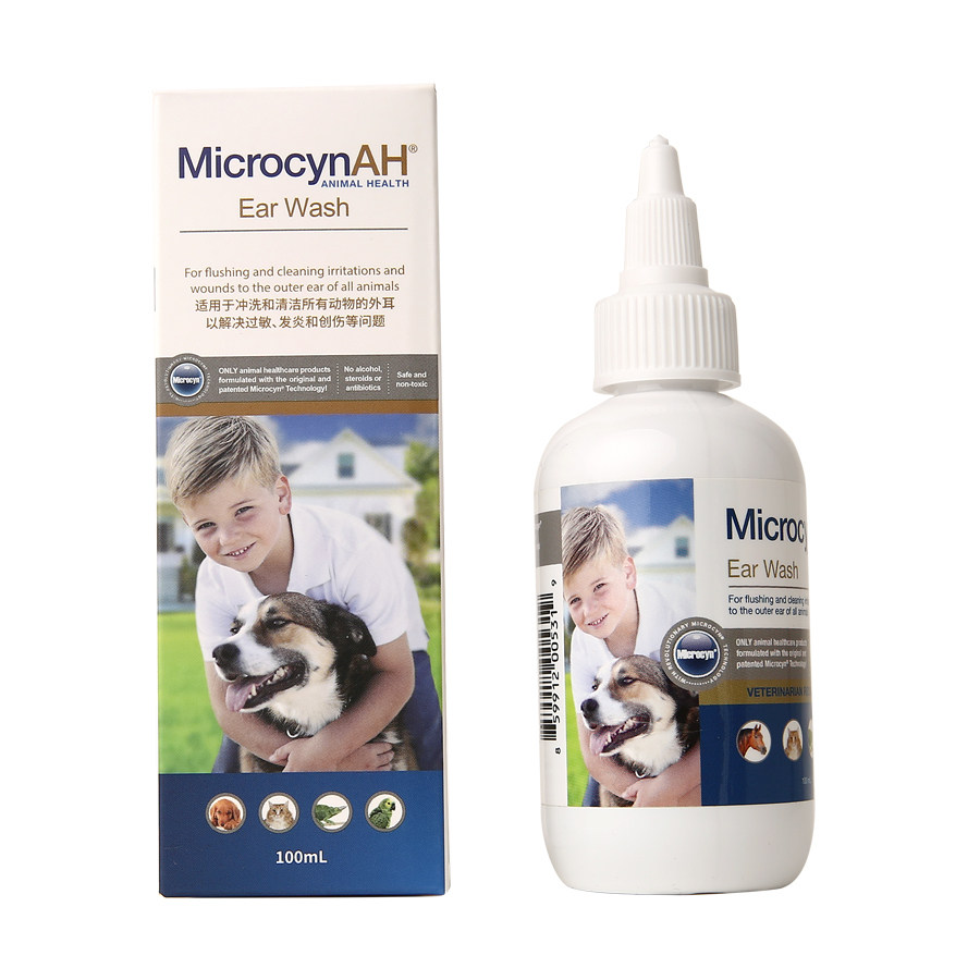 The United States imports McGochen Microcyn ear washing water to remove ear mites, sterilize and deodorize pet dog ears and relieve itching