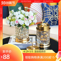Eurostyle Transparent Crystal Glass Candy Jar Nordic Wind Storage Tank Utensil Home Living Room Adornment Furnishing