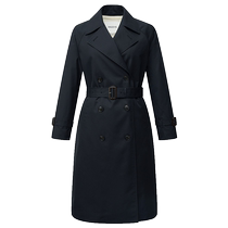 Hazzys new double-breasted womens windbreaker casual mid-length coat