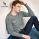 Hazzys Haggis xu hướng retro áo len nam mùa thu mới áo len cổ tròn hàng đầu quần áo nam Hàn Quốc - Áo len