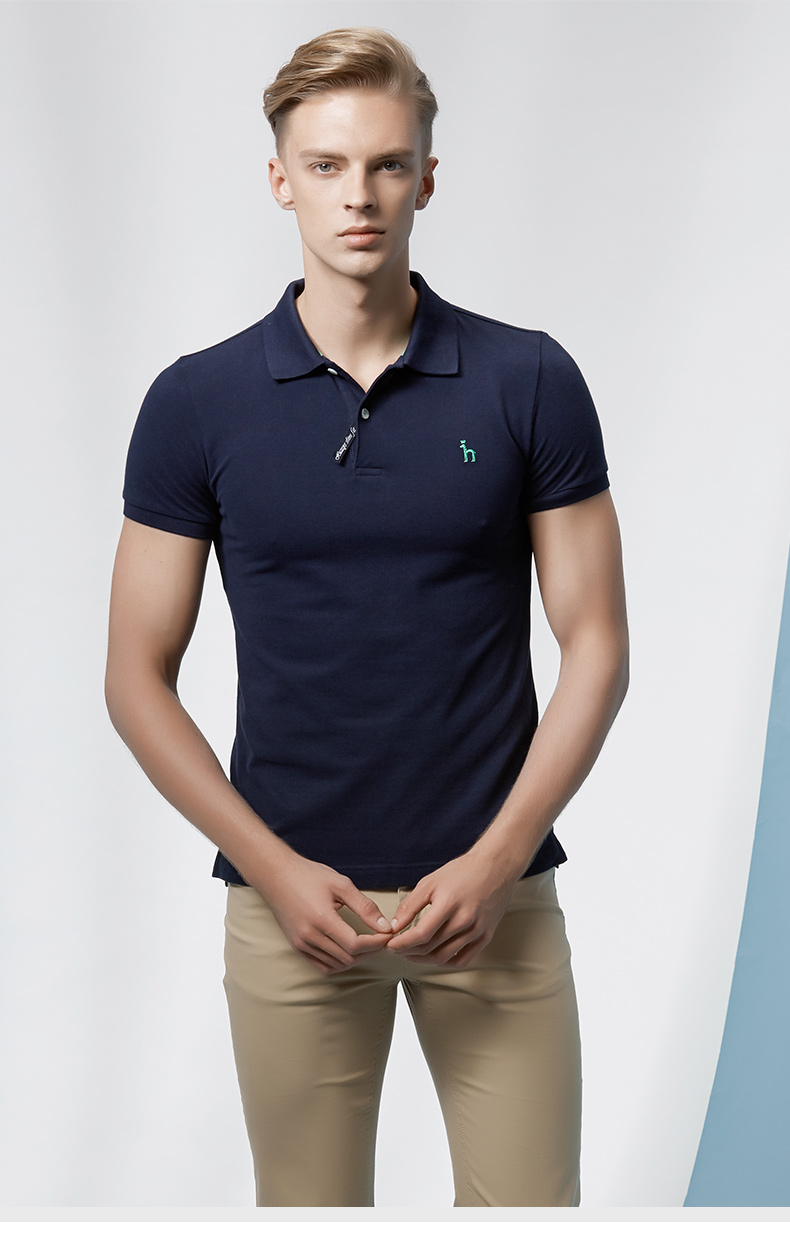 Hazzys Hajis mùa hè cotton ngắn tay T-Shirt nam màu rắn POLO áo sơ mi giản dị Slim Hàn Quốc phiên bản của xu hướng áo sơ mi