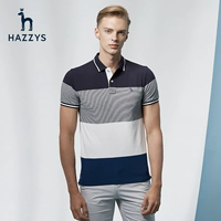 Hazzys Hajis Men Summer Summer sọc sọc Cotton Slim Polo Áo sơ mi nam tay ngắn Paul polo trắng