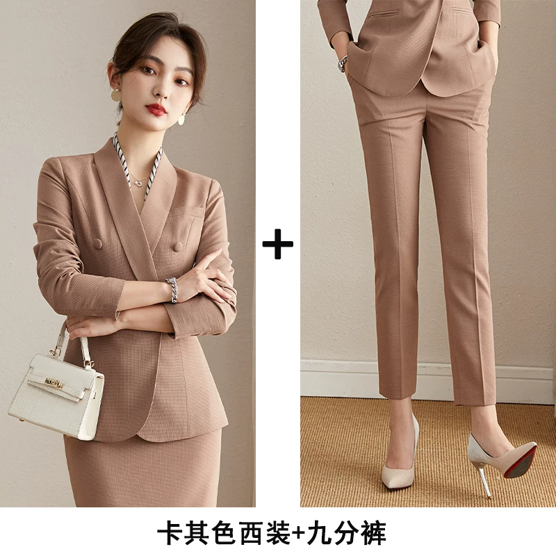 Set, thin summer classic suit jacket for work, Korean style, with short sleeve