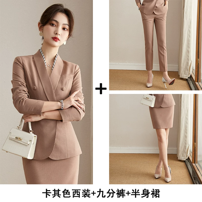 Set, thin summer classic suit jacket for work, Korean style, with short sleeve