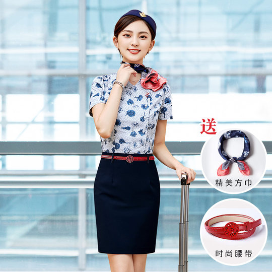 东航空姐制服职业套装女秋新款气质南航工装酒店前台接待工作服夏