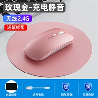 Беззвучная мышка с зарядкой, розовое золото