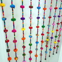 Customized handmade curtain porch curtain partition wind water curtain fabric pumpkin tassel decoration door cord curtain