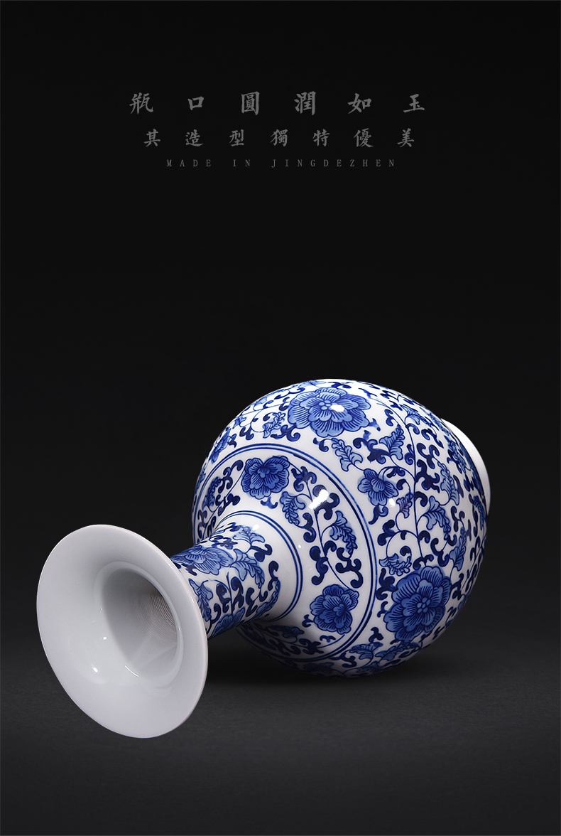 Jingdezhen ceramics classic blue and white porcelain vases, flower arrangement sitting room of Chinese style household adornment handicraft furnishing articles