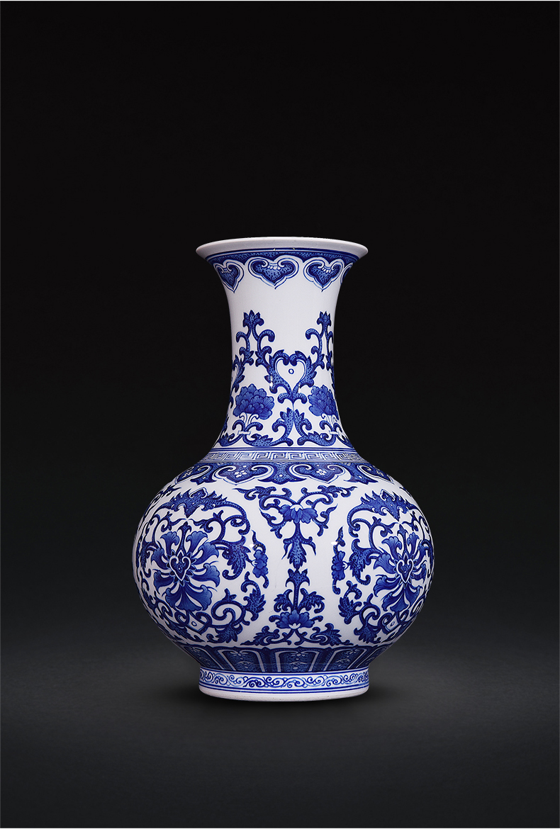 Jingdezhen ceramics hand - made antique blue - and - white riches and honour the best bottle of new Chinese style flower arrangement sitting room decorate gifts furnishing articles