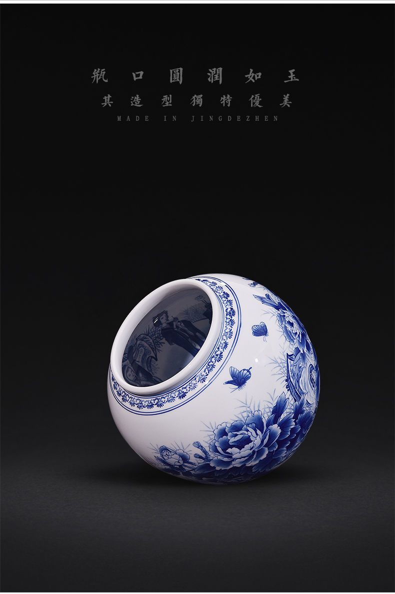 Jingdezhen ceramics hand - made porcelain of blooming flowers f tube of new Chinese style flower arrangement sitting room adornment handicraft furnishing articles