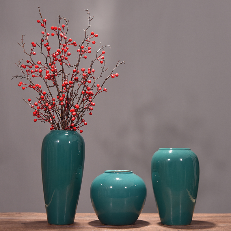 Jingdezhen ceramic Chinese style restoring ancient ways is coarse pottery dried flower water raise floret bottle of flower arranging furnishing articles of TV bar face sitting room