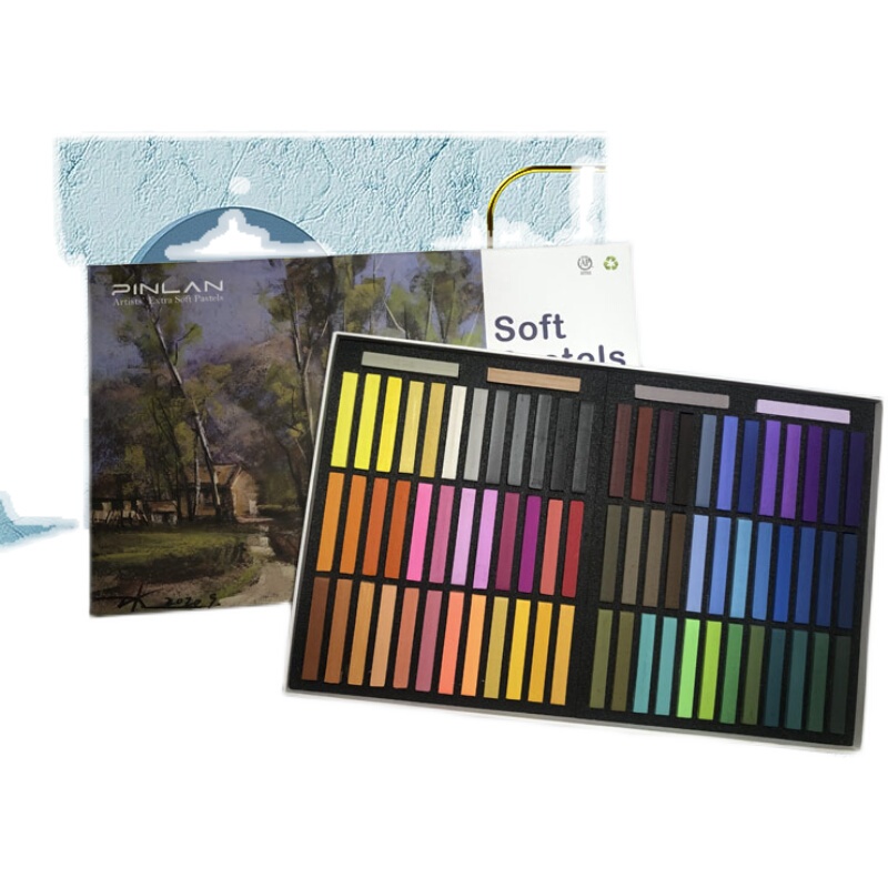 76-Color Square Professional-Grade Long Soft Pastel Sticks, Chalk, Pastel Sticks, Eco-Friendly Chalk