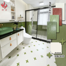 Fa-style sea kib tile retro toilet kitchen wall brick balcony flower brick bathroom anti-slip floor tile background wall brick