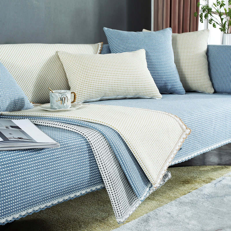 Cotton linen sofa cushion Four Seasons universal minimalist modern non-slip cloth Sofa Towels Cushion Sofa Cover Covered cushion