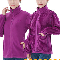 Snow Wolf large size fleece jacket for women spring and autumn new sweatshirt with velvet stand collar jacket lining polar fleece jacket for men