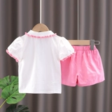 Летний комплект, весенняя детская летняя одежда для девочек, в западном стиле
