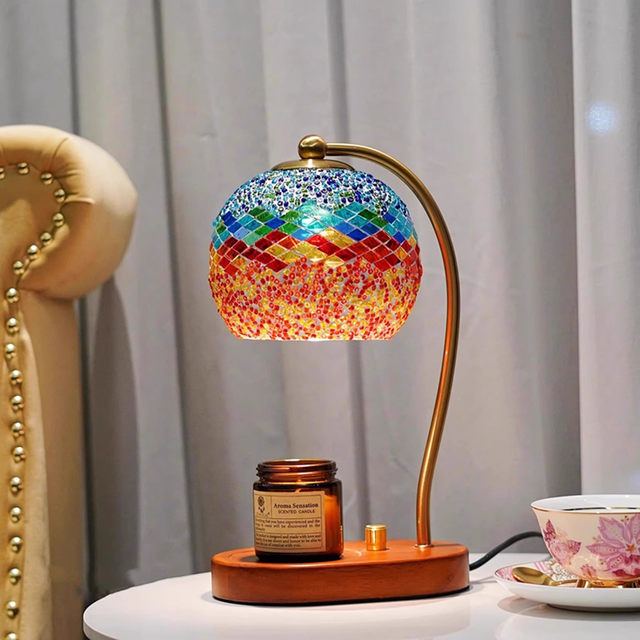 Moroccan Fireless Aromatherapy Lamp, Melted Wax Lamp, Birthday Gift, Bedroom Bedside Lamp, American Retro Romantic Decorative Table Lamp