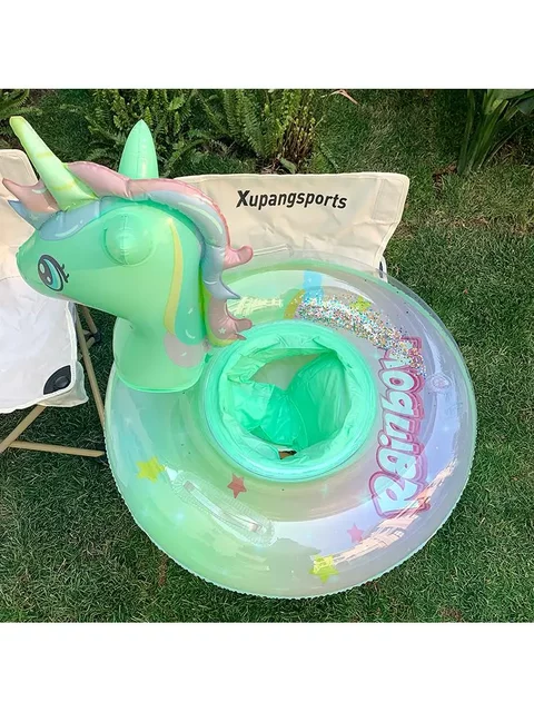 Swimming Ring for Children, Underarm Type, ins Trendy Toddler Baby Seat Ring, Transparent Duck Design, Thickened Buoyancy Lifebuoy