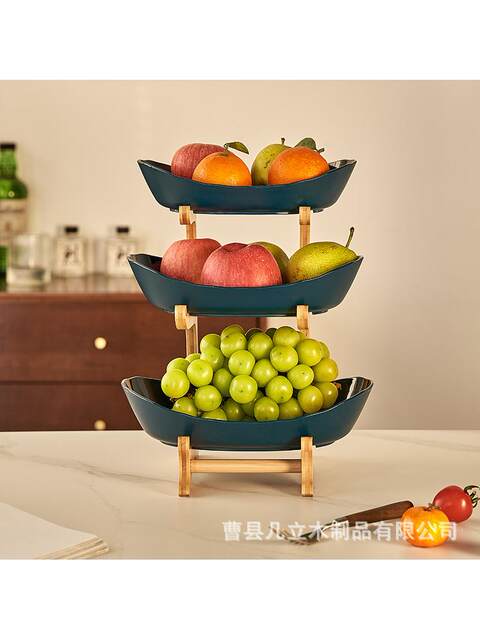 Multi-layer ceramic fruit tray home living room tea table snack storage tray Japanese high-value front desk candy tray