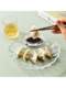 Glass Dumpling Plate with Vinegar Dish, Fat-Reducing Portion Control Plate, Household Fan-Shaped Shell-Shaped Dumpling Special Plate, Dipping Sauce Plate All-In-One