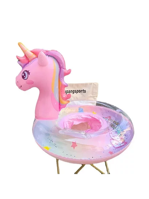 Swimming Ring for Children, Underarm Type, ins Trendy Toddler Baby Seat Ring, Transparent Duck Design, Thickened Buoyancy Lifebuoy