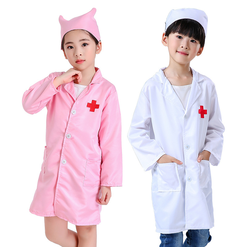 Children's nurse clothes doctor role-playing professional sports kindergarten laboratory clothes white coat costumes